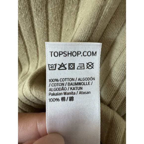 Top shelf Women’s Tan Sleeveless V Neck Cotton Cut Crop Top Size 10 - Picture 7 of 7